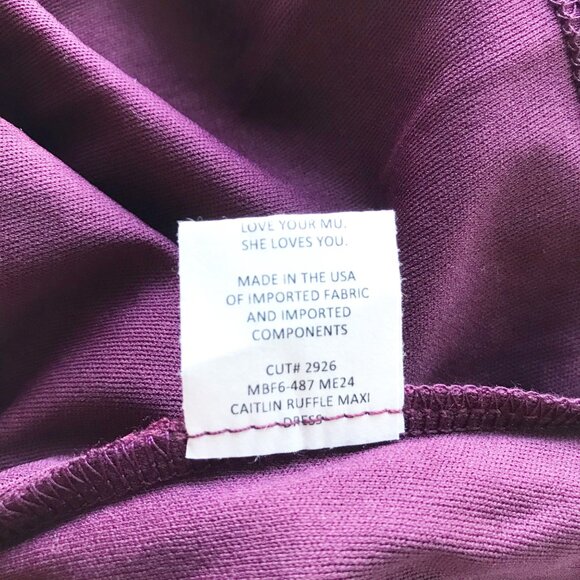 SHOW ME YOUR MUMU Caitlin Ruffle Maxi Bridesmaid Dress Burgundy Womens X-Small - Picture 5 of 8